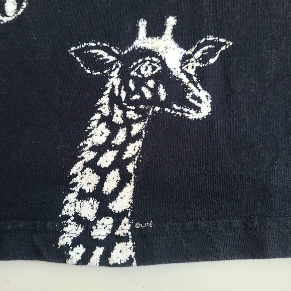 Cite maxi black dress with giraffe images and pocket. Animal print. Logenlook - Picture 6 of 8